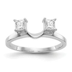 14K White Gold 1/2 carat Princess Diamond Complete Wrap Ring