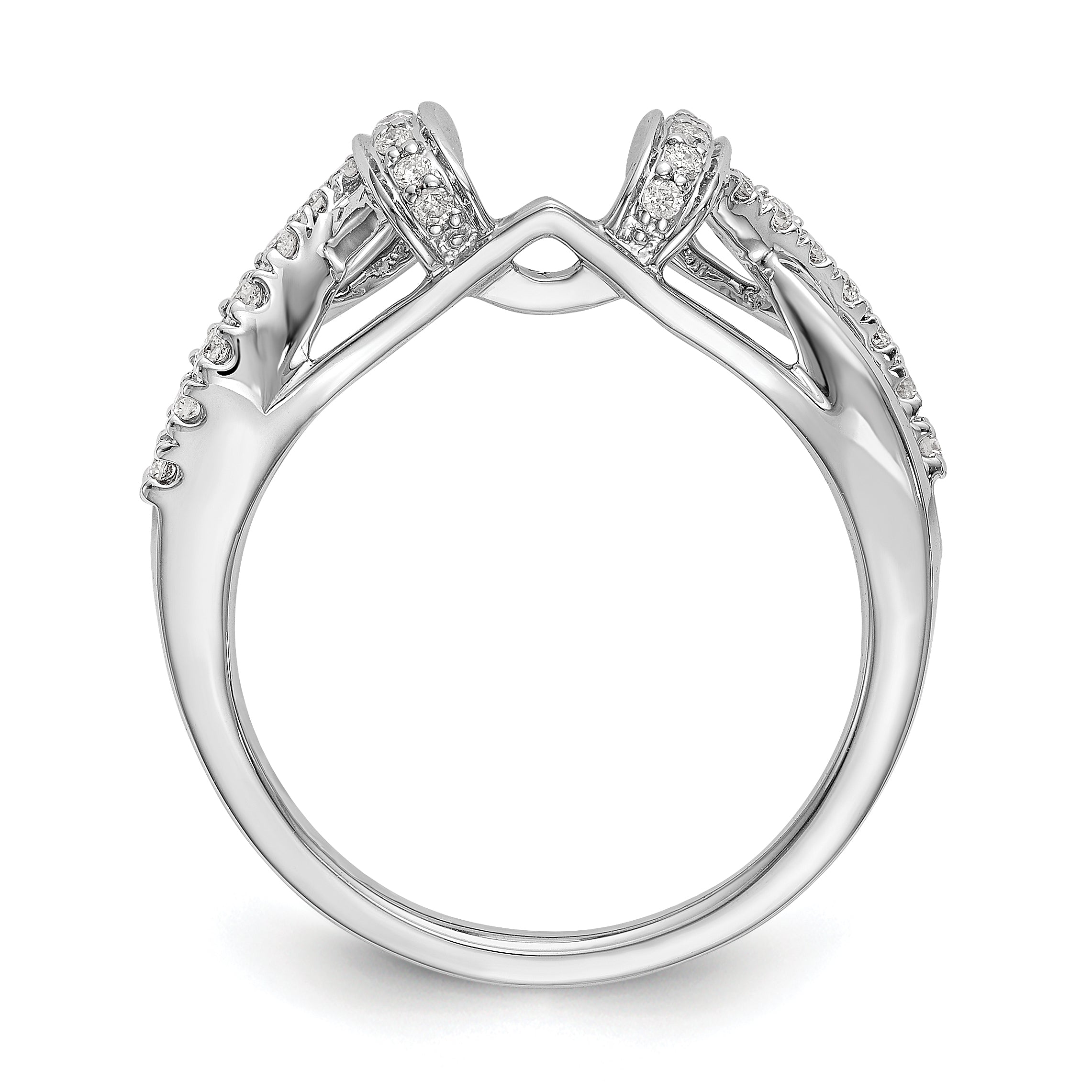 14K White Gold Criss-Cross 1/4 carat Diamond Complete Wrap Ring Secondary image