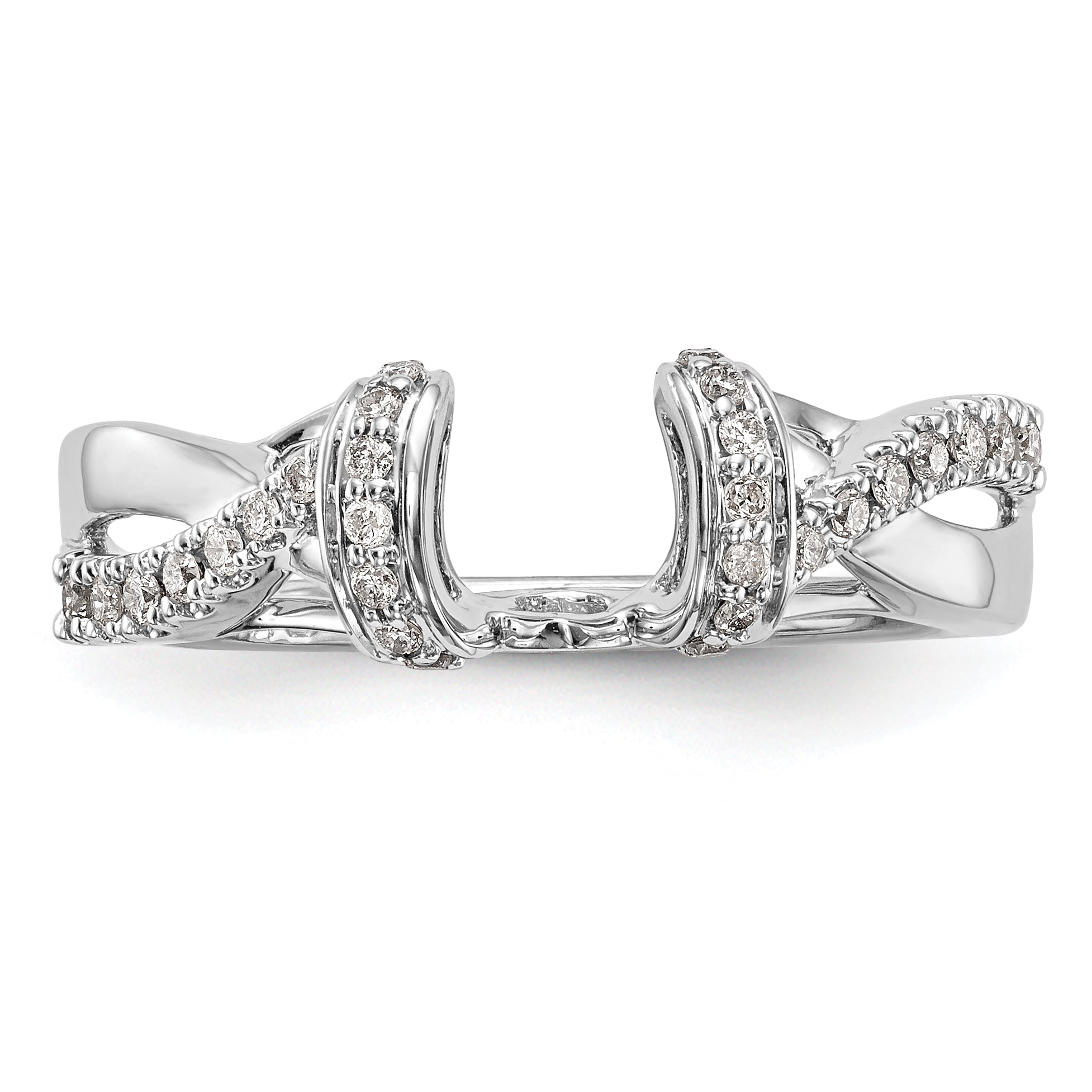 14K White Gold Criss-Cross 1/4 carat Diamond Complete Wrap Ring