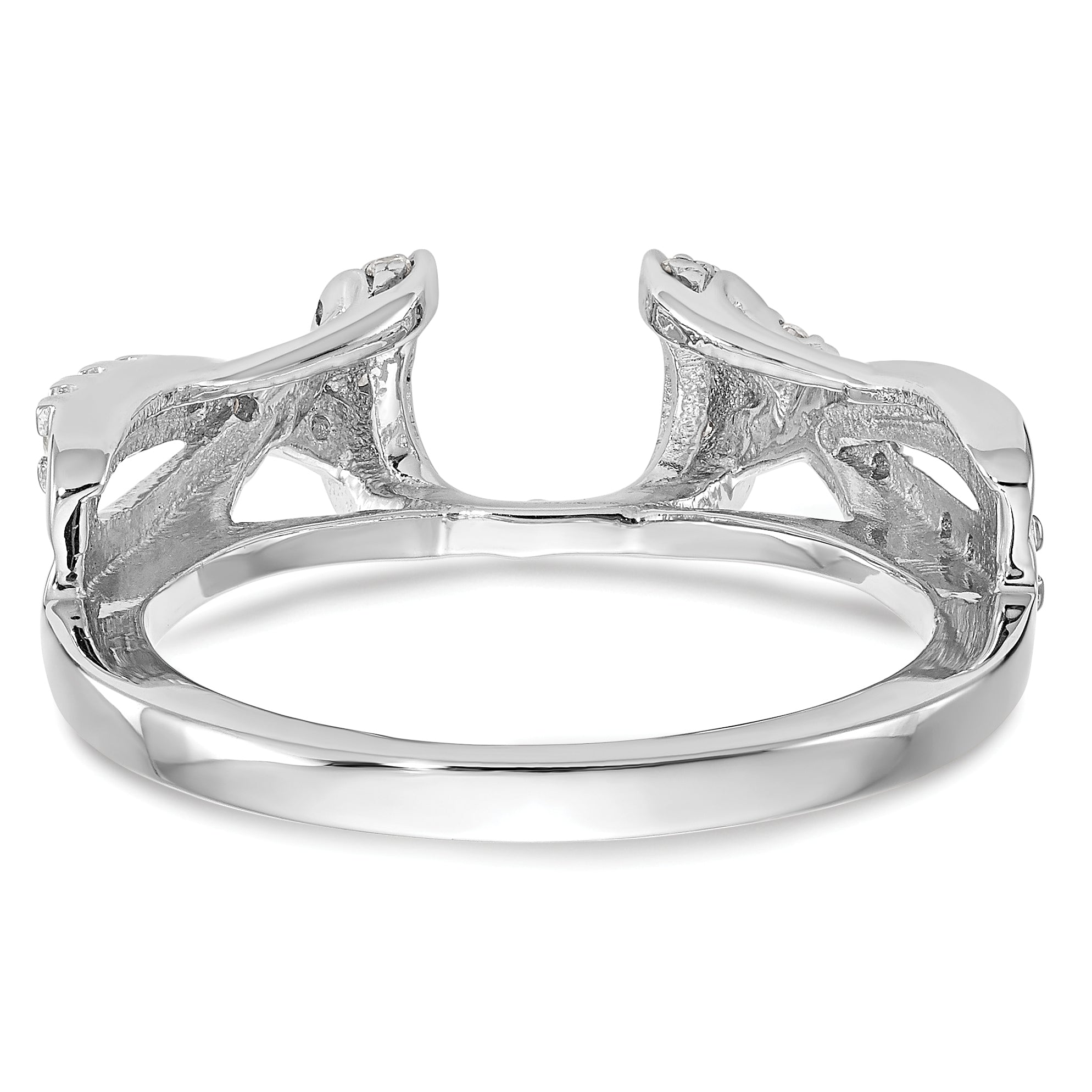 14K White Gold Criss-Cross 1/4 carat Diamond Complete Wrap Ring