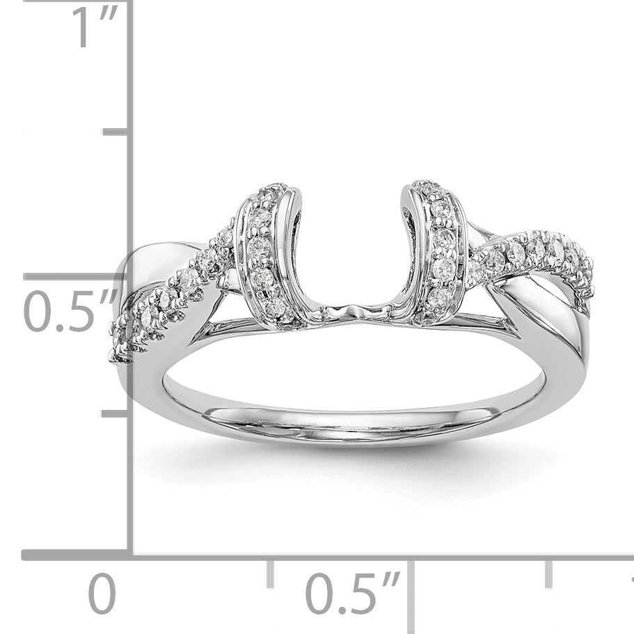 14K White Gold Criss-Cross 1/4 carat Diamond Complete Wrap Ring