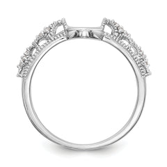 14K White Gold Filigree 1/10 carat Diamond Complete Wrap Ring - 7