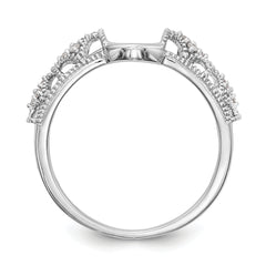 14K White Gold Filigree 1/10 carat Diamond Complete Wrap Ring