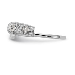 14K White Gold Filigree 1/10 carat Diamond Complete Wrap Ring - 7
