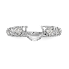 14K White Gold Filigree 1/10 carat Diamond Complete Wrap Ring - 7