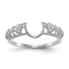14K White Gold Filigree 1/10 carat Diamond Complete Wrap Ring