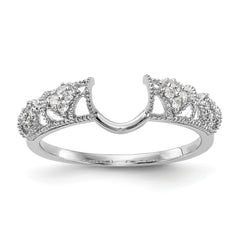 14K White Gold Filigree 1/10 carat Diamond Complete Wrap Ring - 7