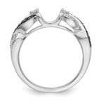 14K White Gold 1/5 carat Black and White Diamond Complete Wrap Ring