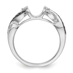 14K White Gold 1/5 carat Black and White Diamond Complete Wrap Ring