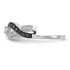 14K White Gold Black & White Diamond Wrap