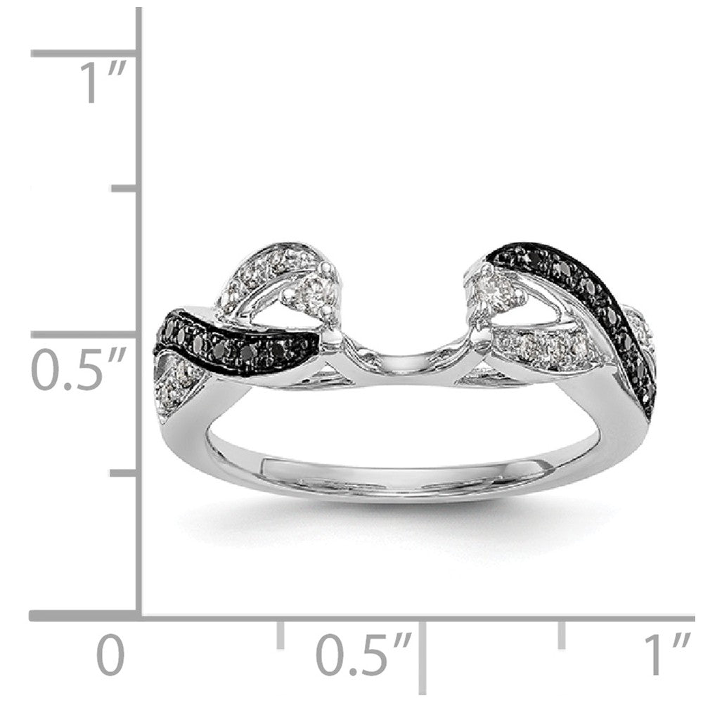 14K White Gold Black & White Diamond Wrap