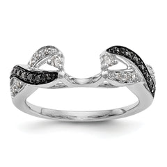 14K White Gold Black & White Diamond Wrap