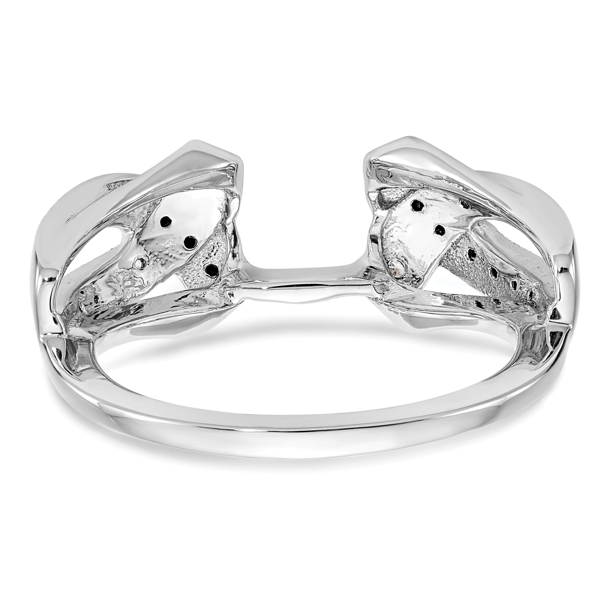 14K White Gold Black & White Diamond Wrap