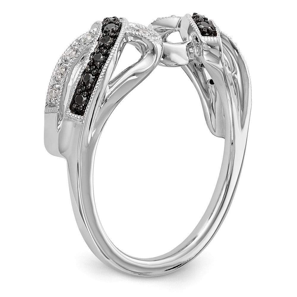 14K White Gold Black & White Diamond Wrap