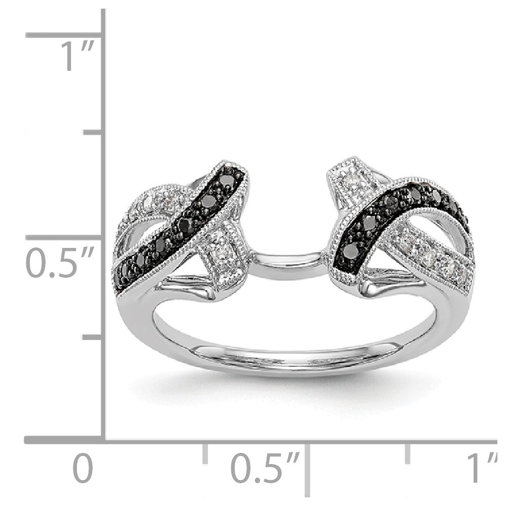 14K White Gold Black & White Diamond Wrap