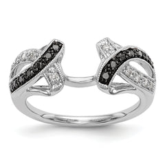 14K White Gold Black & White Diamond Wrap