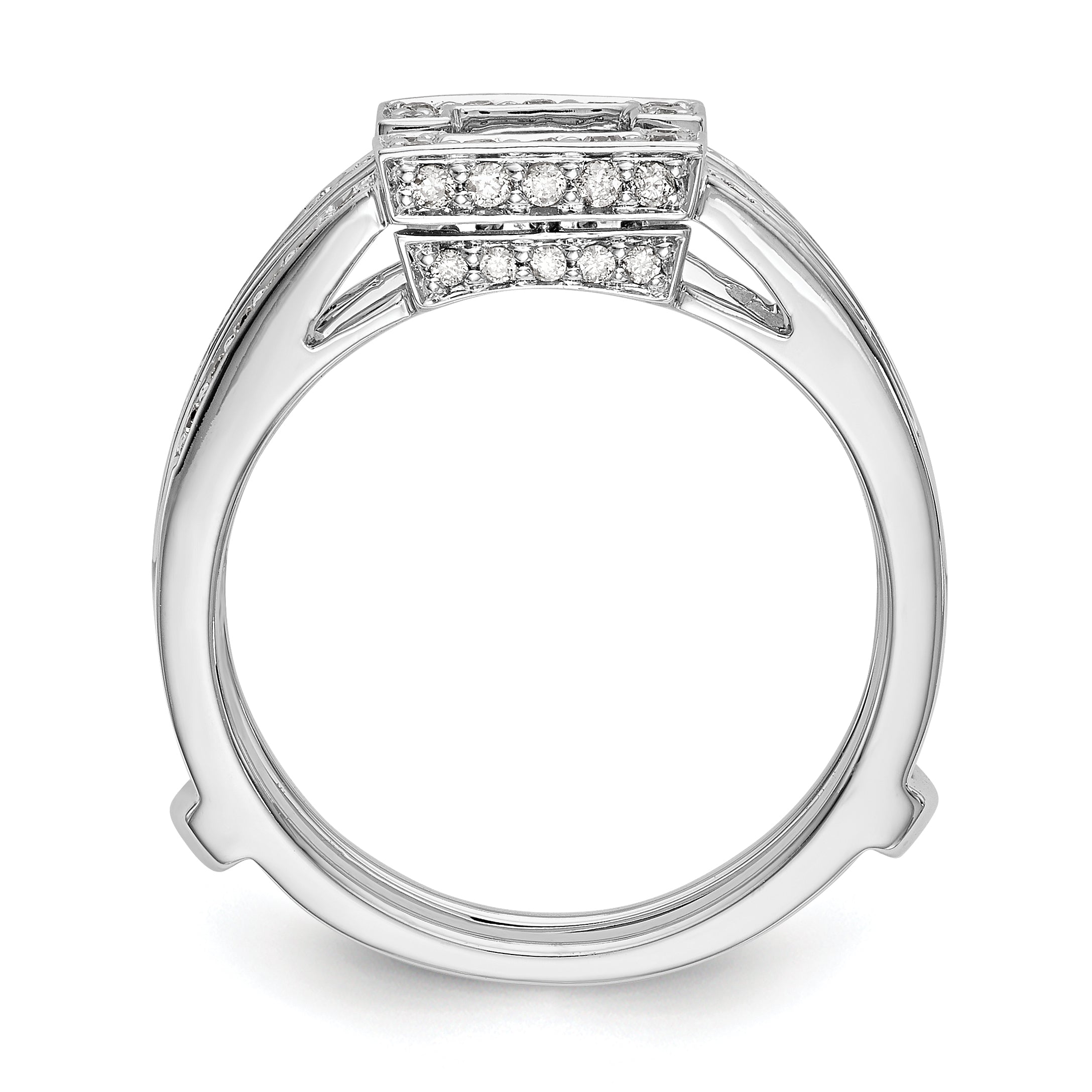 14K White Gold 3/8 carat Diamond Complete Ring Guard Secondary image