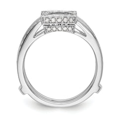 14K White Gold 3/8 carat Diamond Complete Ring Guard - 7