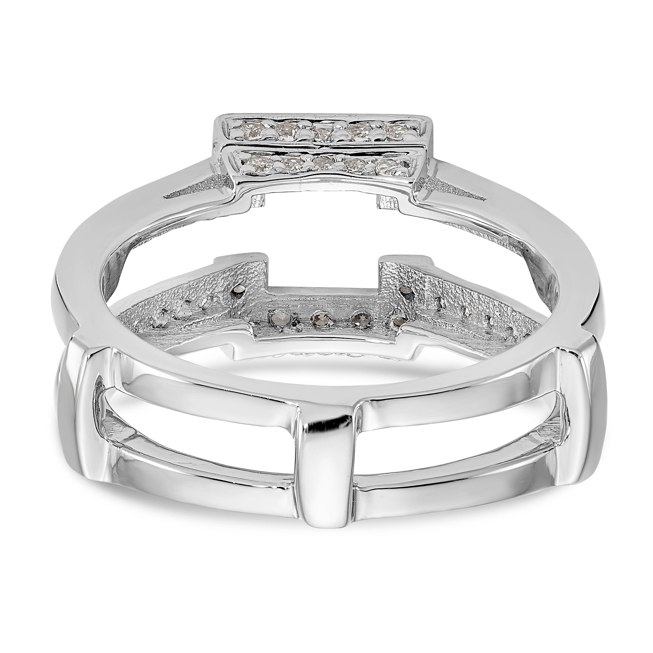 14K White Gold 3/8 carat Diamond Complete Ring Guard - 7
