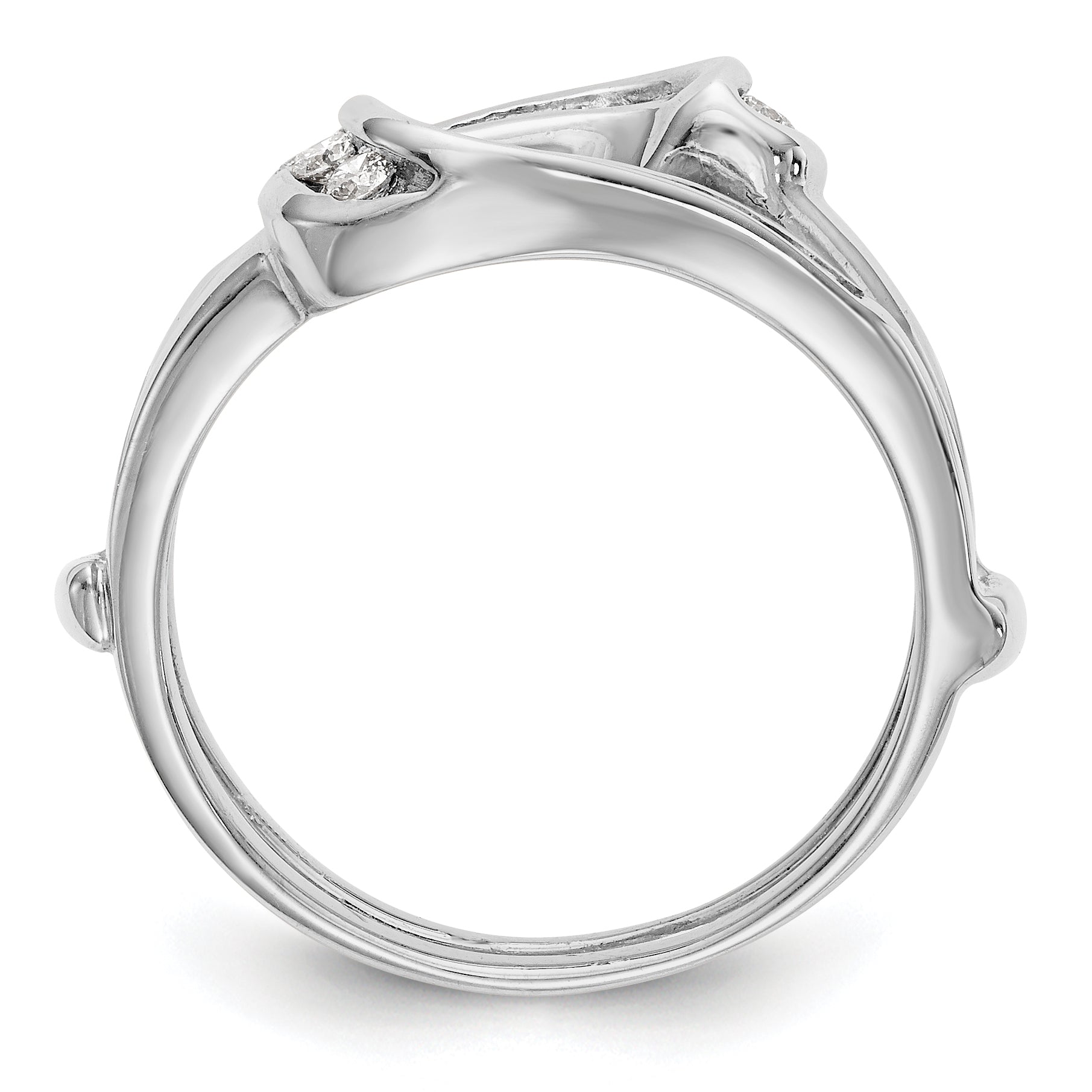14K White Gold Diamond Guard - 7