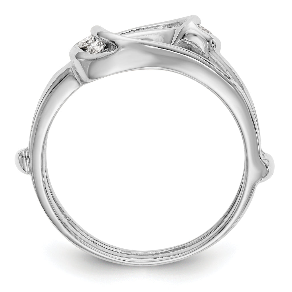 14K White Gold Diamond Guard