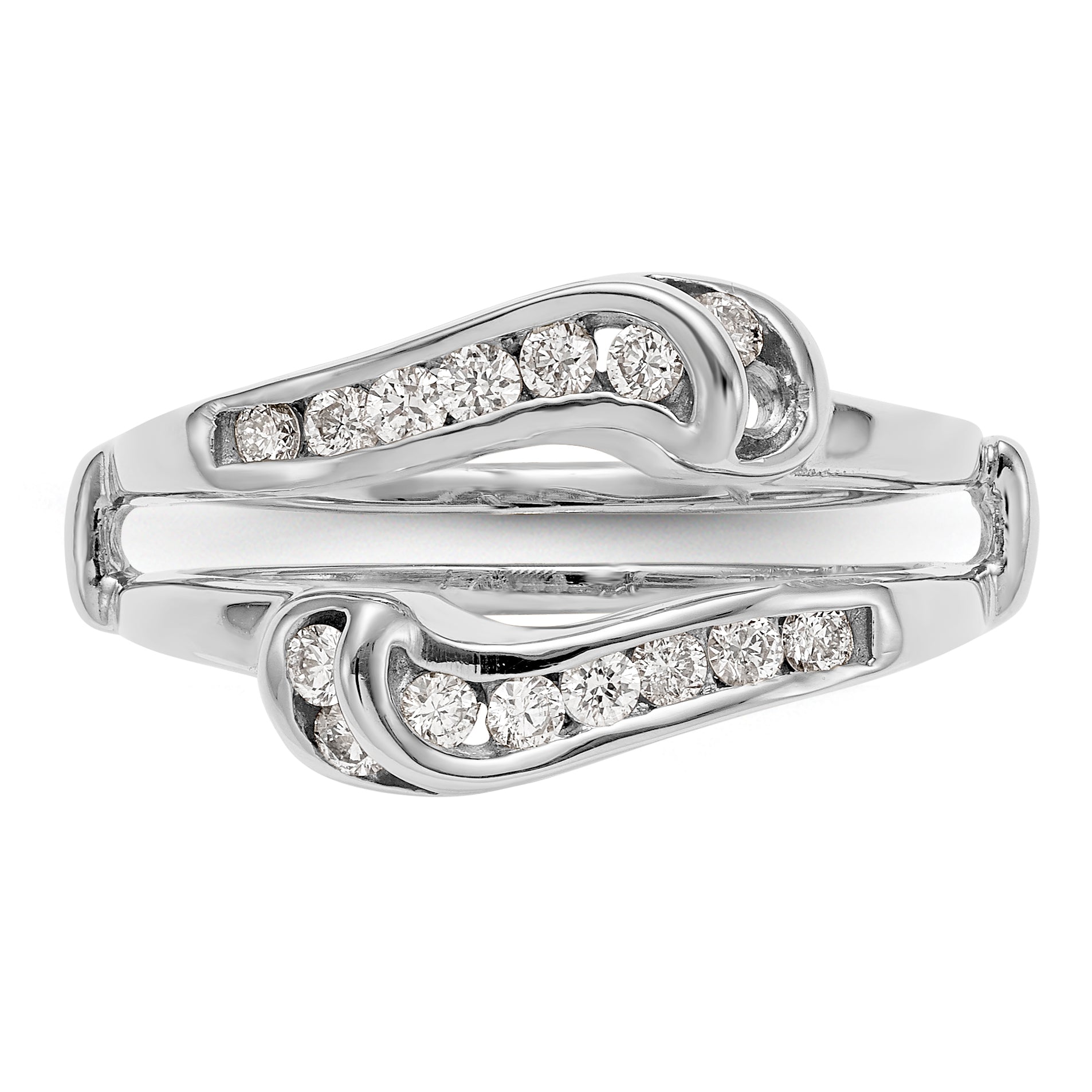 14K White Gold Diamond Guard - 7
