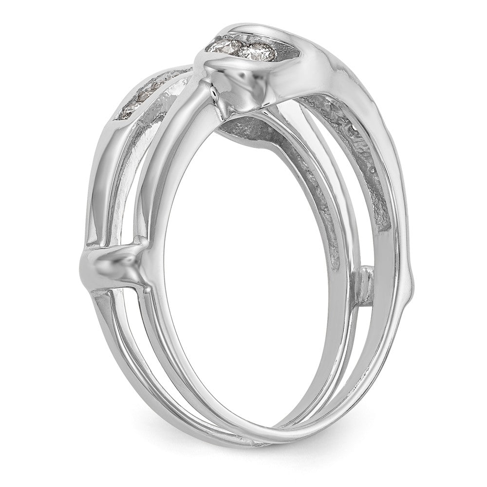 14K White Gold Diamond Guard - 7