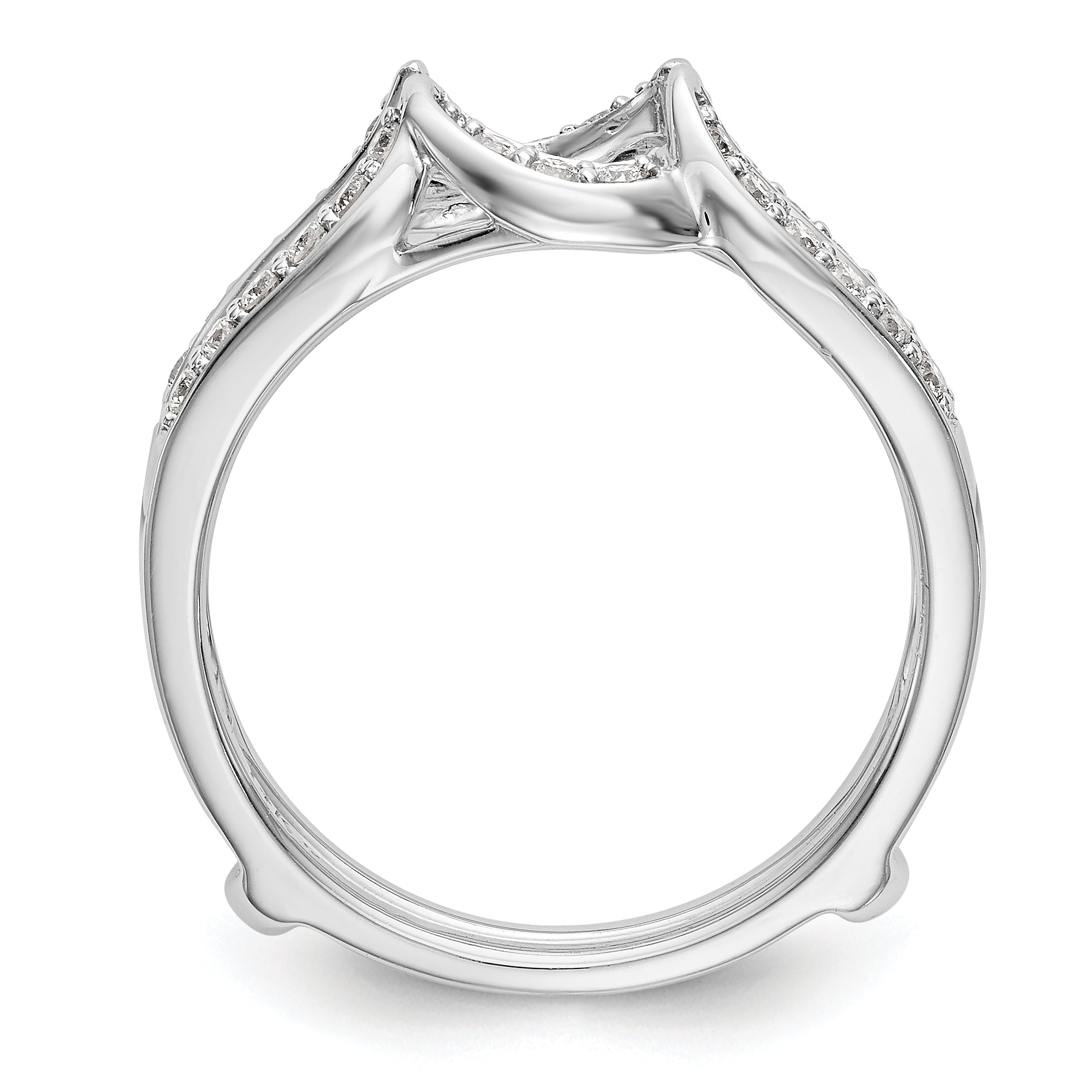 14K White Gold Diamond Guard - 7
