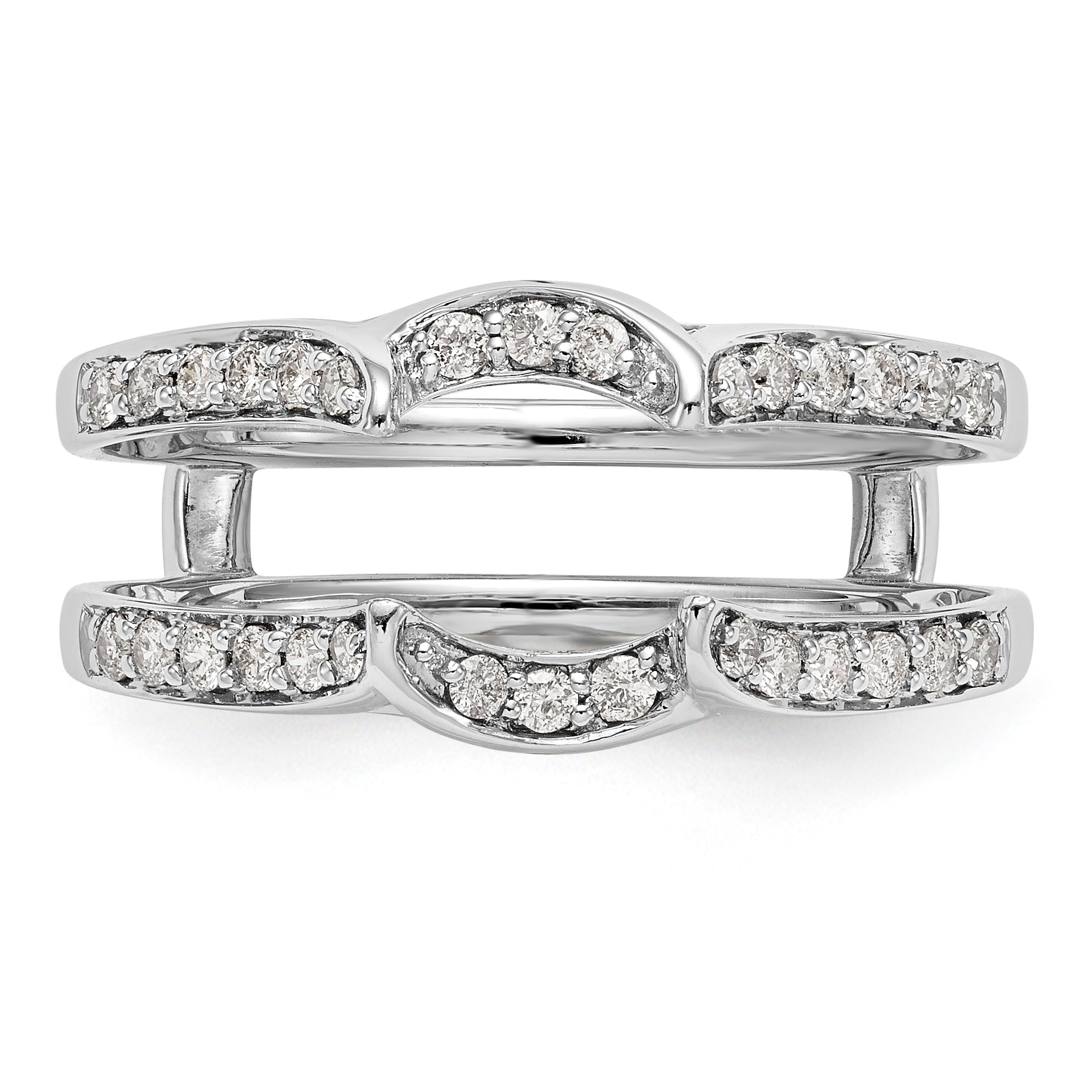 14K White Gold Diamond Guard - 7