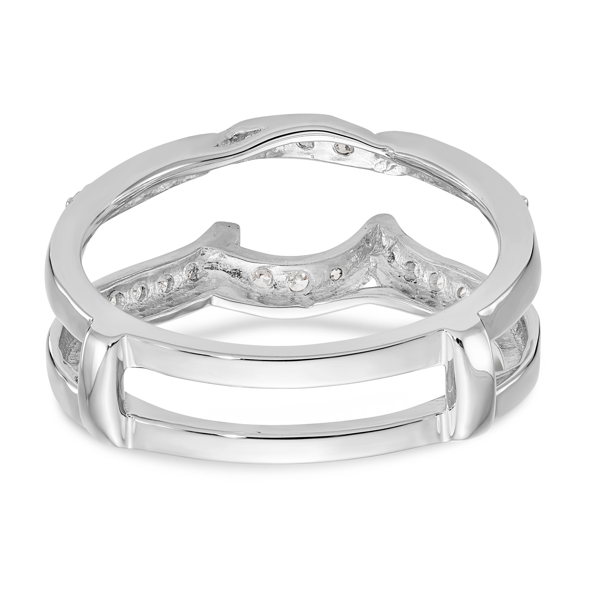 14K White Gold Diamond Guard - 7