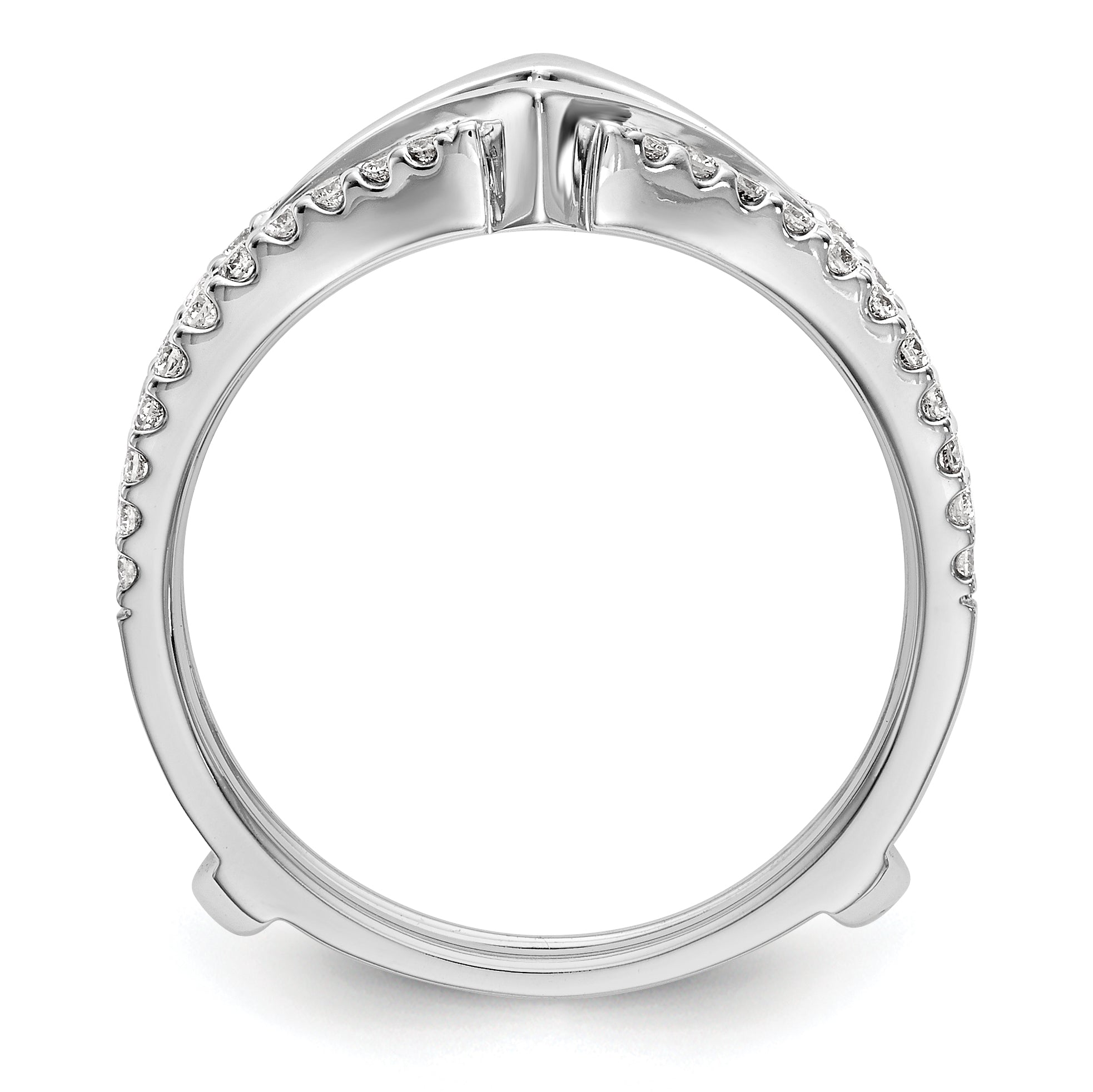14K White Gold 1/3 carat Diamond Complete Ring Guard Secondary image