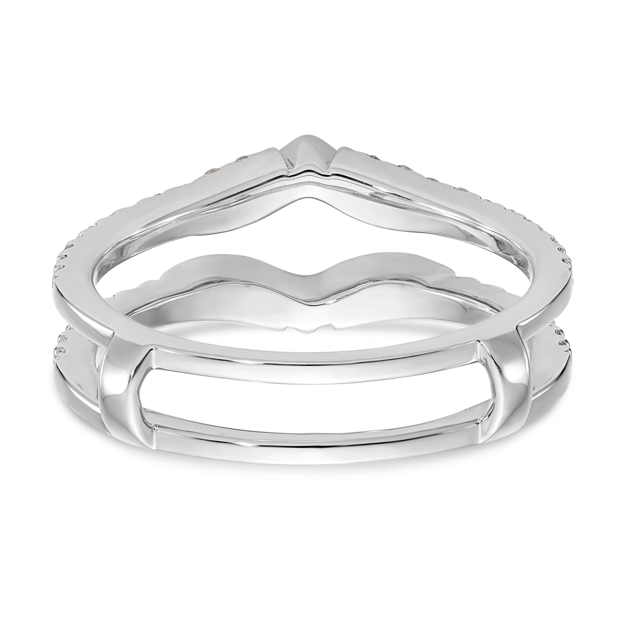 14K White Gold Diamond Guard - 7