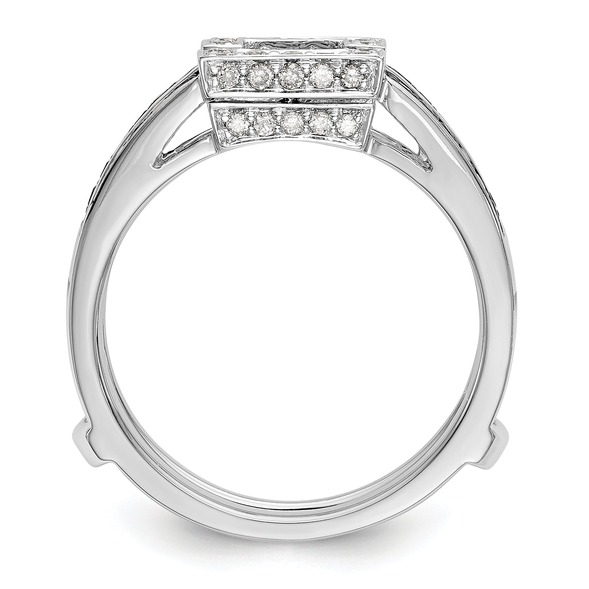 14K White Gold Black & White Diamond Guard Secondary image