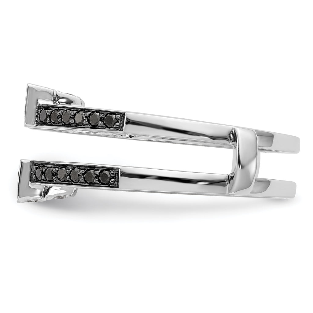 14K White Gold Black & White Diamond Guard