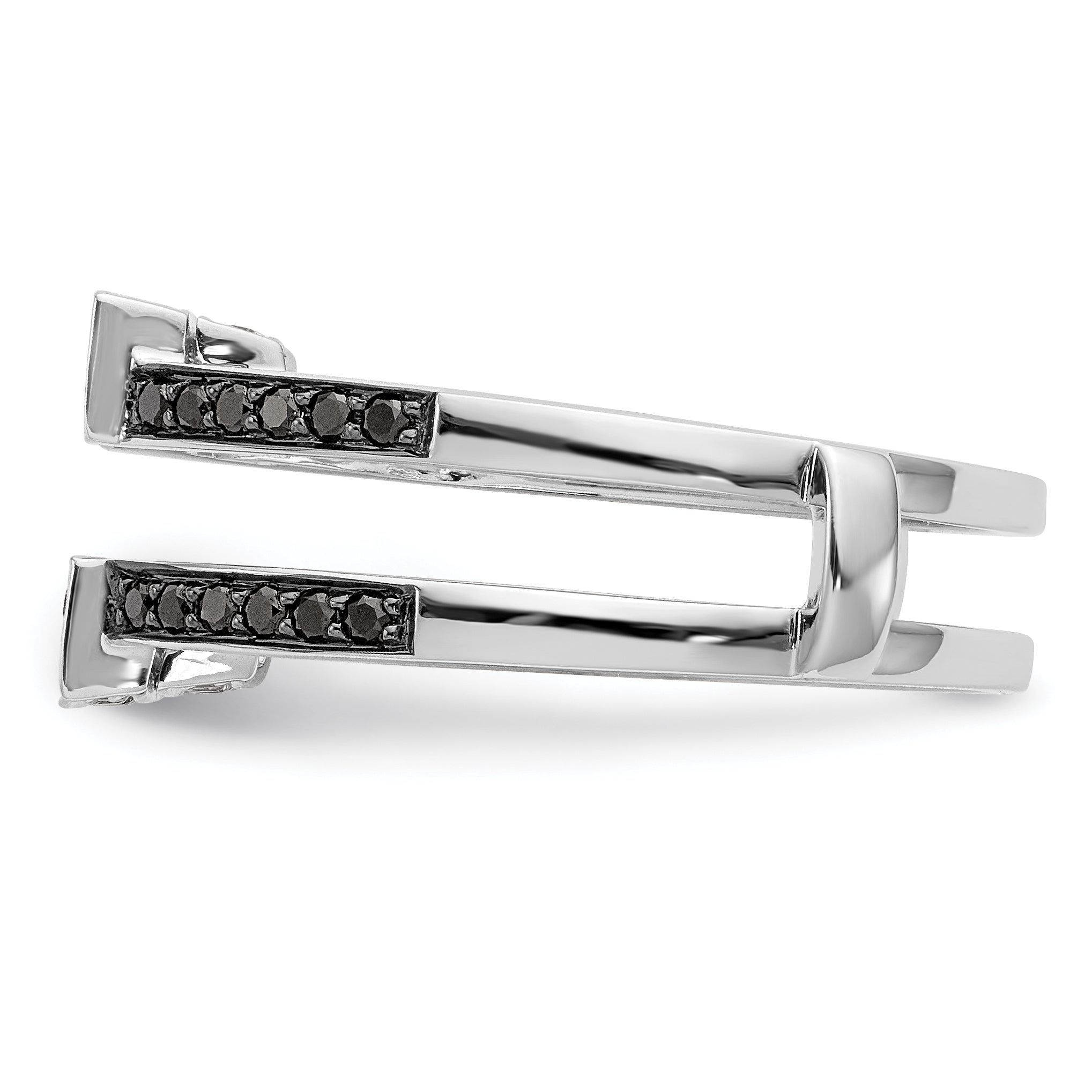 14K White Gold Black & White Diamond Guard