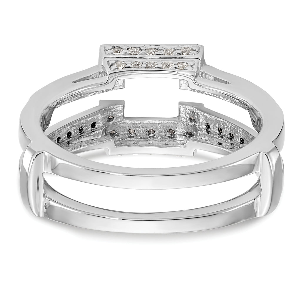 14K White Gold Black & White Diamond Guard