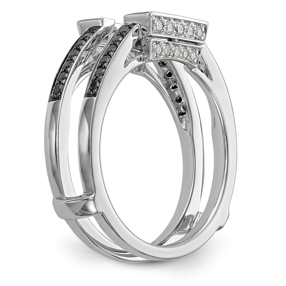 14K White Gold Black & White Diamond Guard