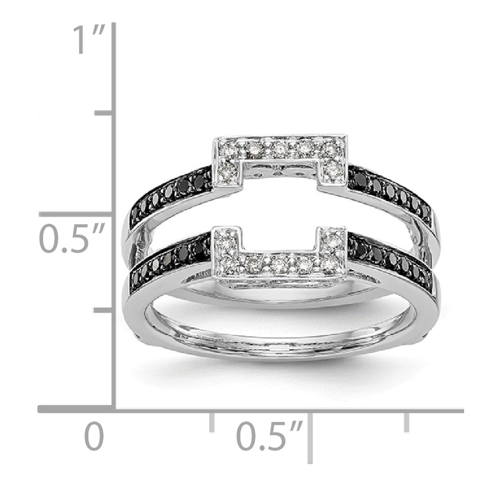 14K White Gold Black & White Diamond Guard