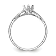 First Promise 14K White Gold Bypass (Holds 1/4 carat (4.1mm) Round Center) 1/20 carat Diamond Semi-Mount Promise/Engagement Ring