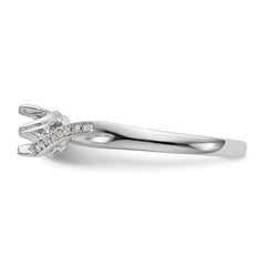 First Promise 14K White Gold Bypass (Holds 1/4 carat (4.1mm) Round Center) 1/20 carat Diamond Semi-Mount Promise/Engagement Ring
