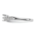 First Promise 14k White Gold Bypass (Holds 1/4 carat (4.1mm) Round Center) 1/20 carat Diamond Semi-Mount Promise/Engagement Ring