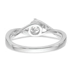 First Promise 14k White Gold Bypass (Holds 1/4 carat (4.1mm) Round Center) 1/20 carat Diamond Semi-Mount Promise/Engagement Ring