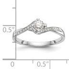 First Promise 14k White Gold Bypass (Holds 1/4 carat (4.1mm) Round Center) 1/20 carat Diamond Semi-Mount Promise/Engagement Ring