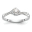 First Promise 14k White Gold Bypass (Holds 1/4 carat (4.1mm) Round Center) 1/20 carat Diamond Semi-Mount Promise/Engagement Ring