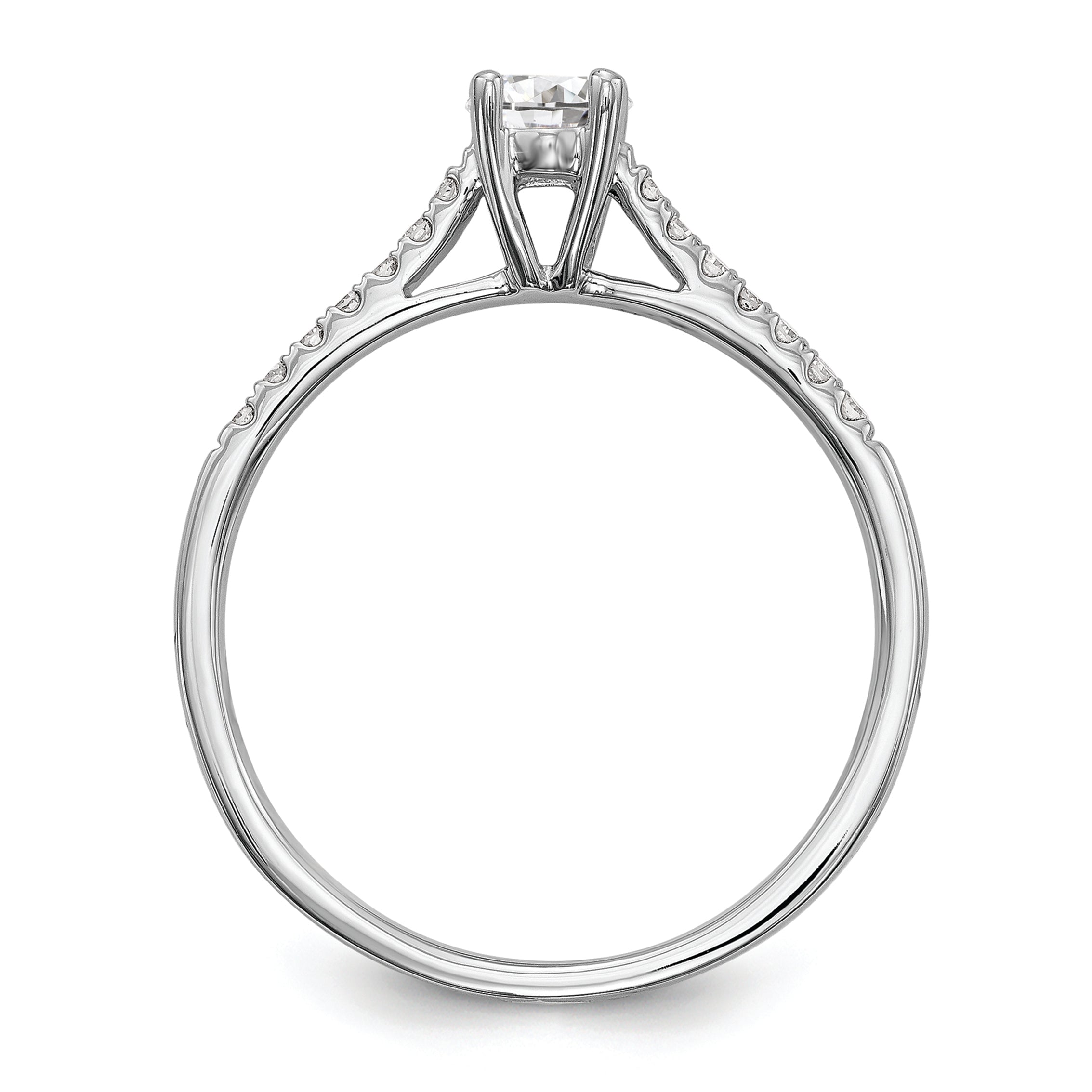First Promise 14k White Gold 1/5 carat Round Diamond Complete Promise/Engagement Ring