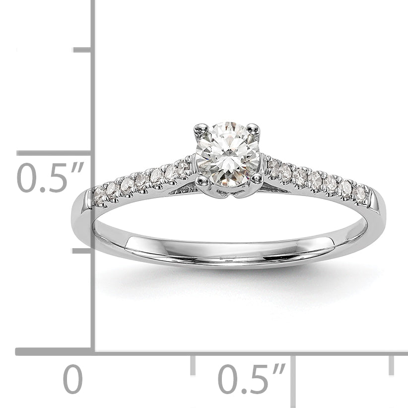 First Promise 14k White Gold 1/5 carat Round Diamond Complete Promise/Engagement Ring
