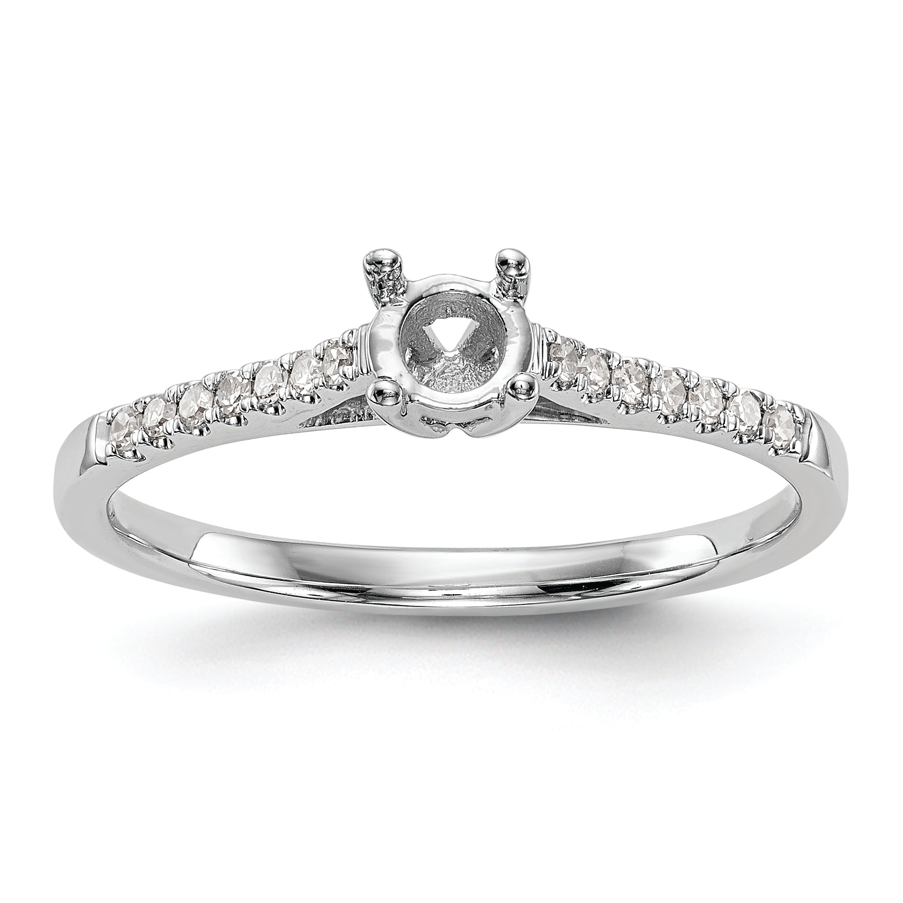 First Promise 14k White Gold 1/5 carat Round Diamond Complete Promise/Engagement Ring