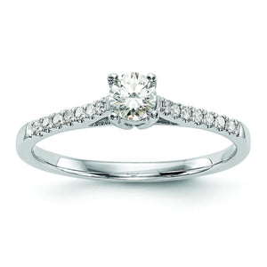 Round Diamond Engagement Ring in 14K White Gold (1/5 ct. tw.), Size 7 - Sophia Jewelers