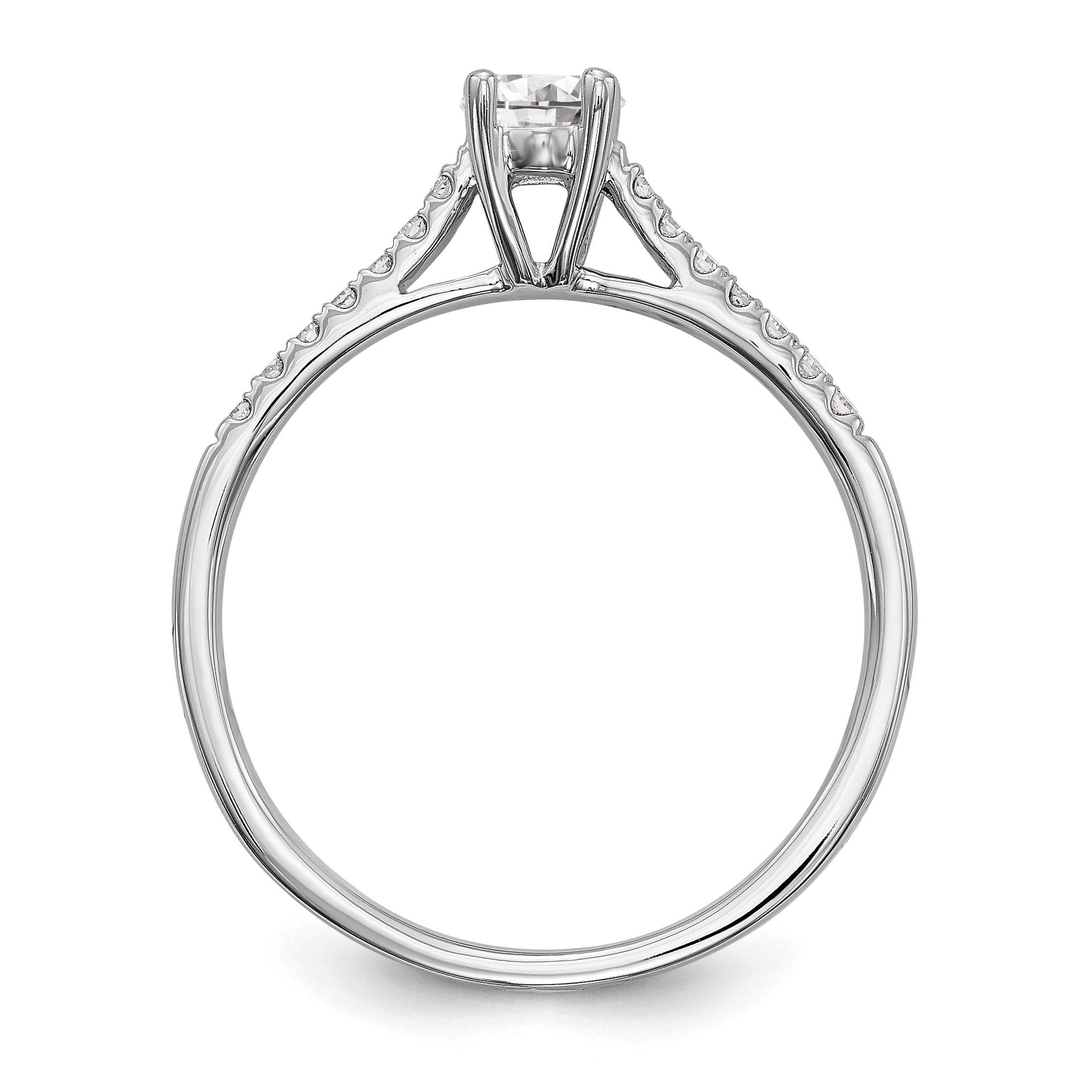 First Promise 14K White Gold 1/5 carat Round Diamond Complete Promise/Engagement Ring