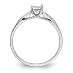 First Promise 14k White Gold Square Illusion 1/20 carat Round Diamond Complete Promise/Engagement Ring